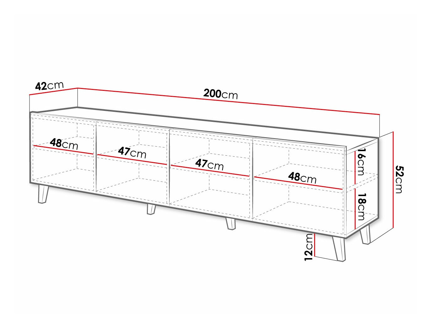 TV stol Charlotte 174 (Bijela)
