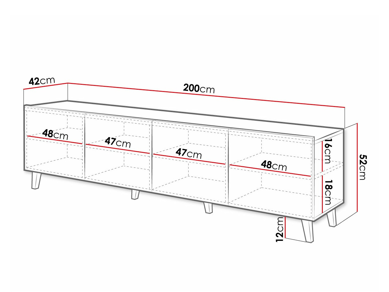 TV stol Charlotte 176 (Crna)