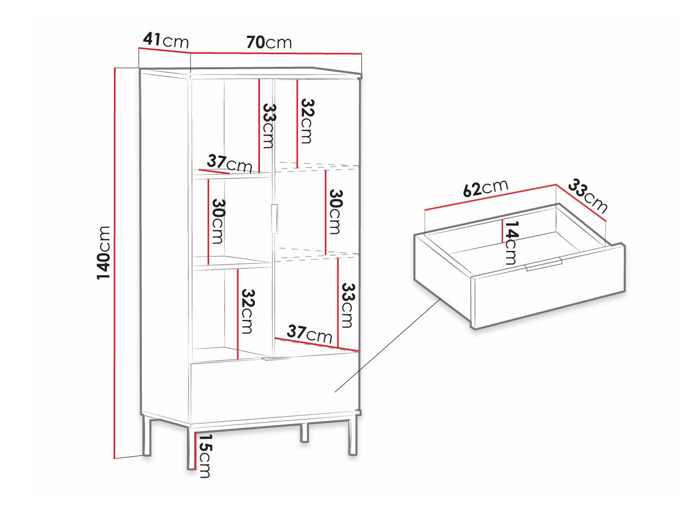 Polica Providence R104 (Crni hrast + Zlatno)