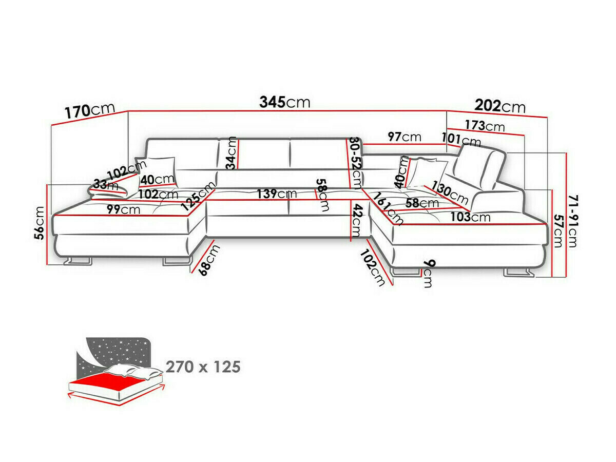 Kutna garnitura Comfivo 190 (Kronos 09 + Paros 05)