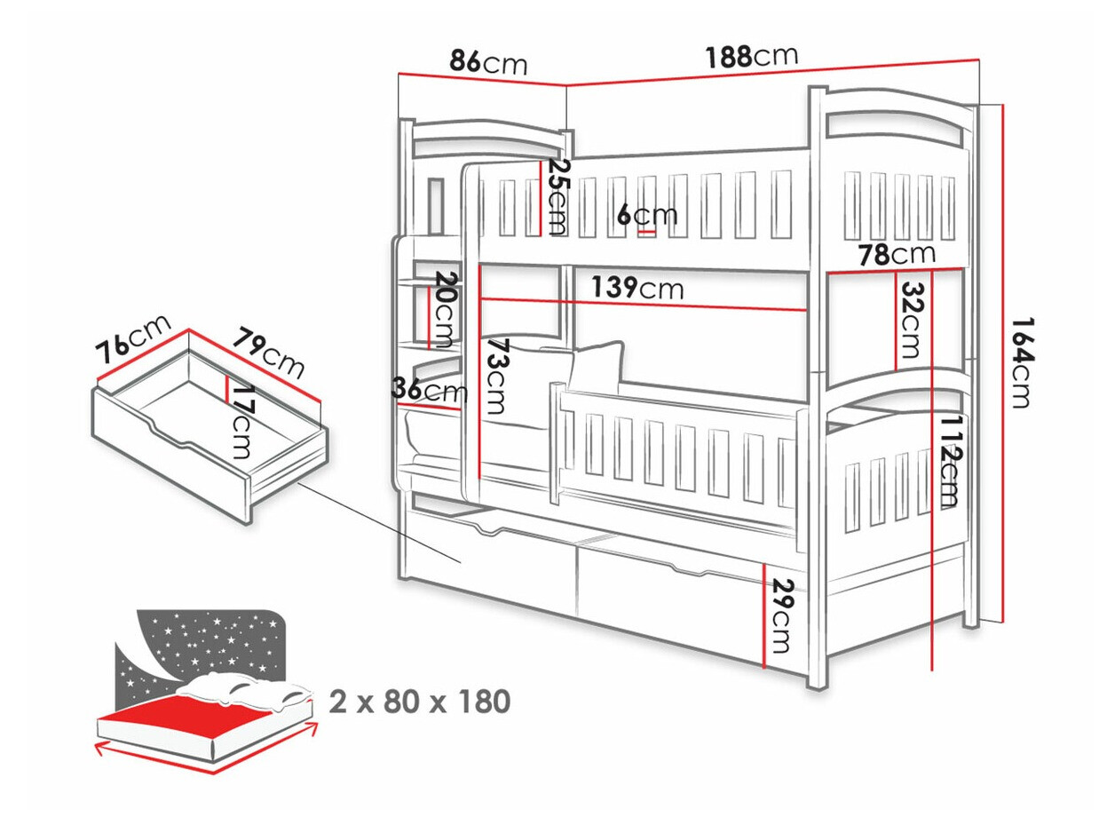 Krevet na kat Vista 108