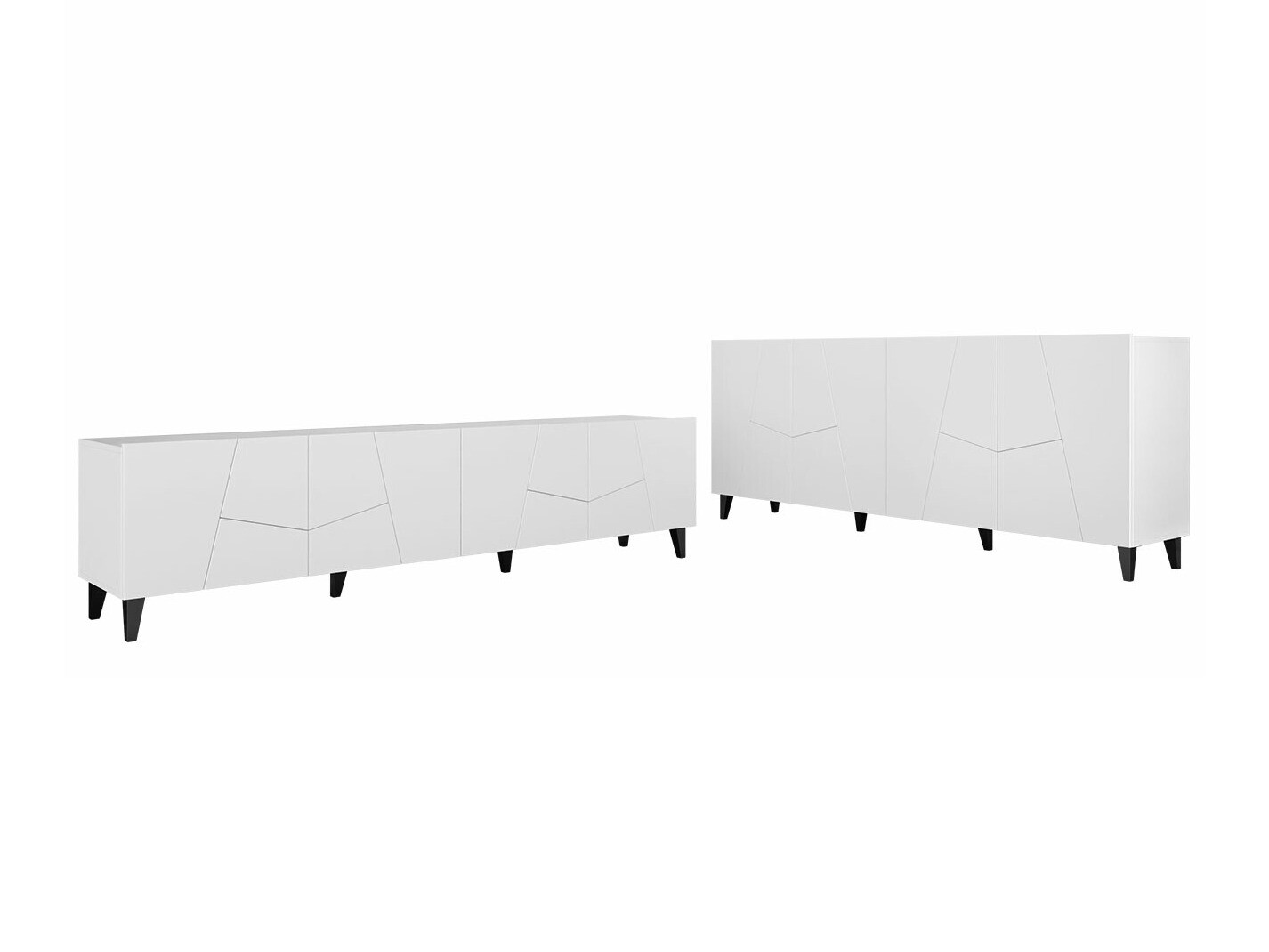 Set za dnevni boravak Charlotte 182 (Bijela + Crna)