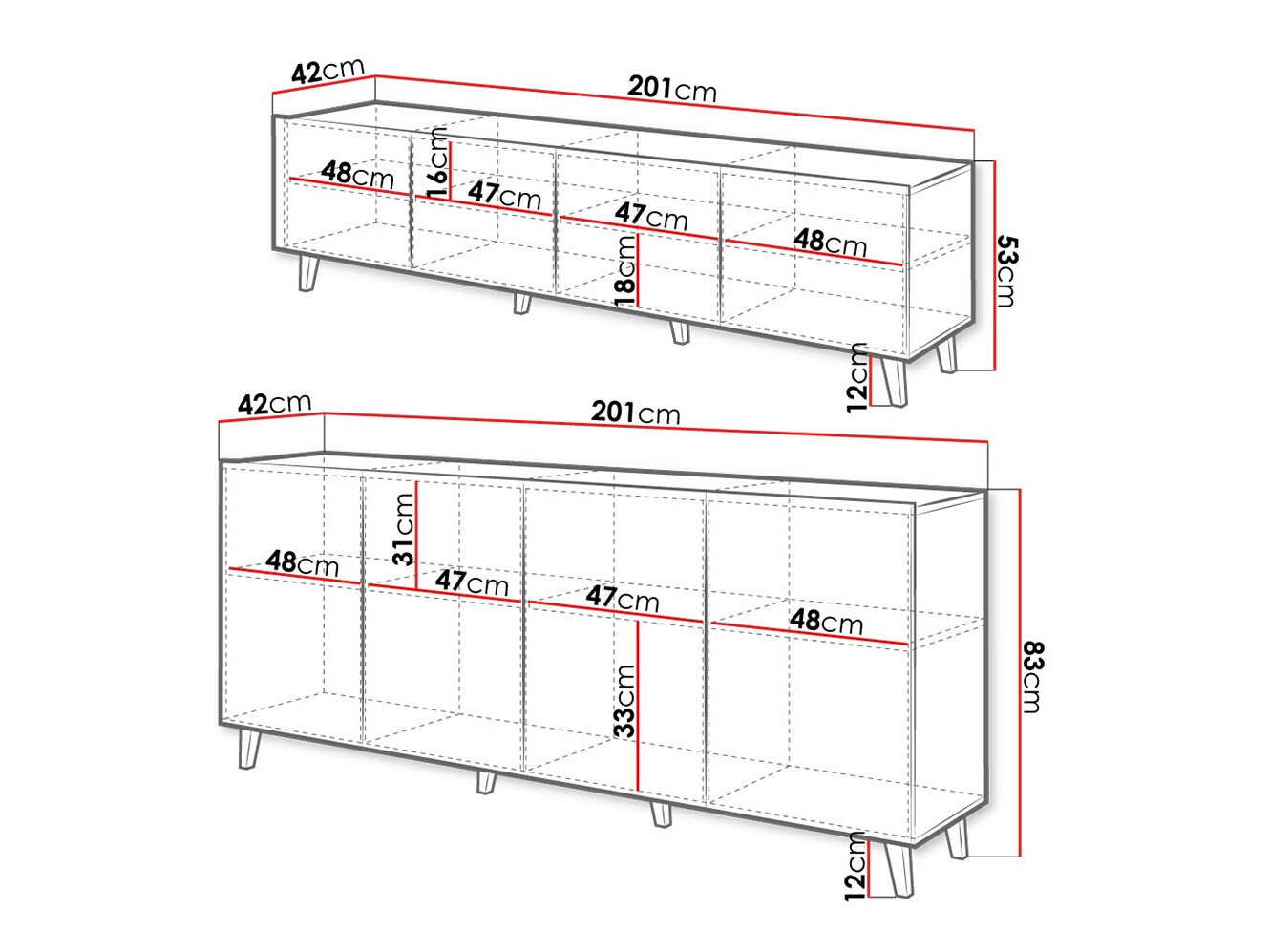 Set za dnevni boravak Charlotte 182 (Bijela + Crna)
