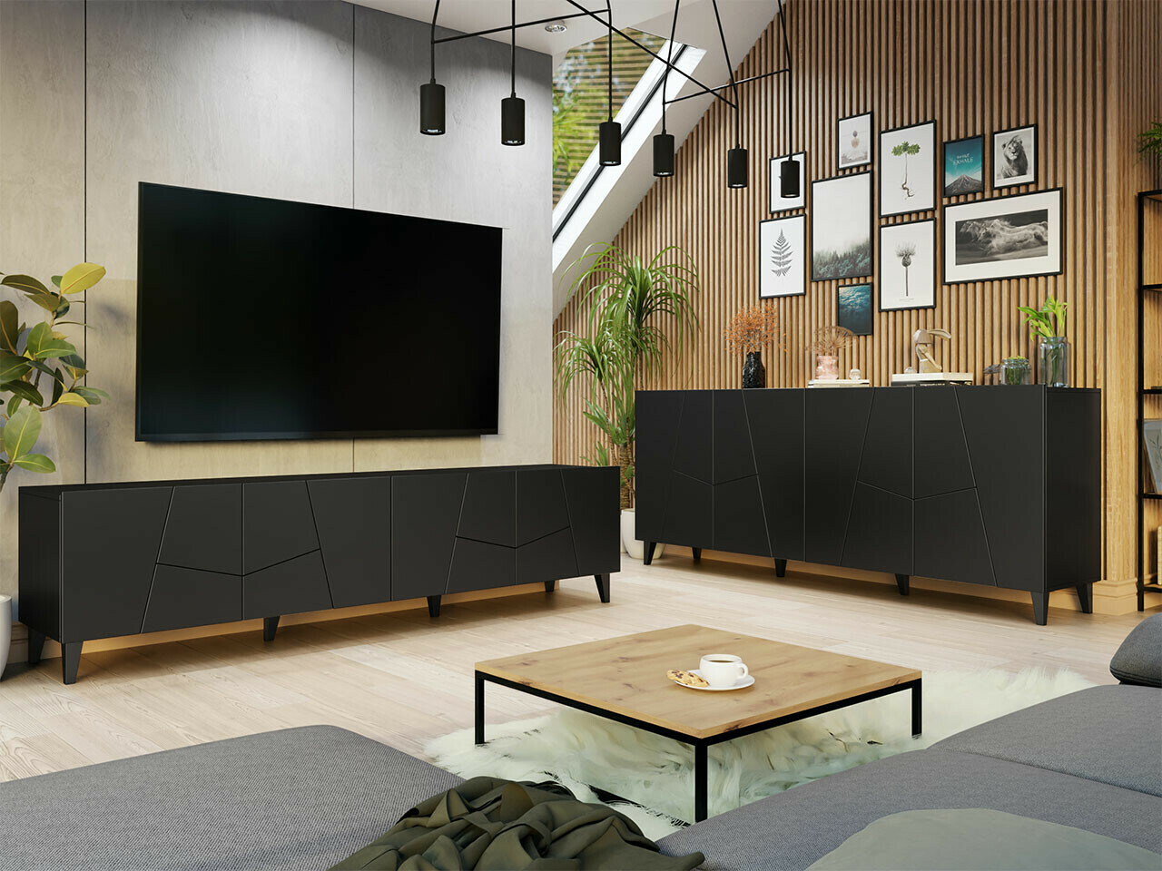 Set za dnevni boravak Charlotte 182 (Crna)