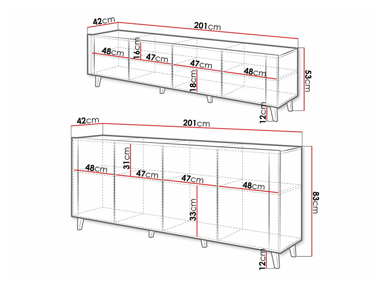 Set za dnevni boravak Charlotte 185 (Bijela + Craft hrast)