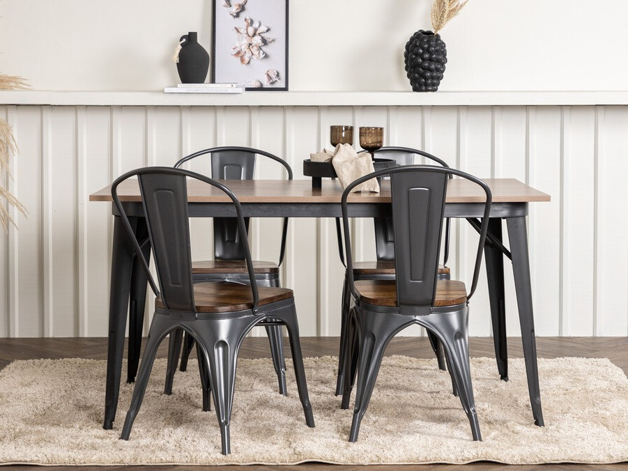 Blagovaonski set Dallas 3366 (Orah + Tamno siva)