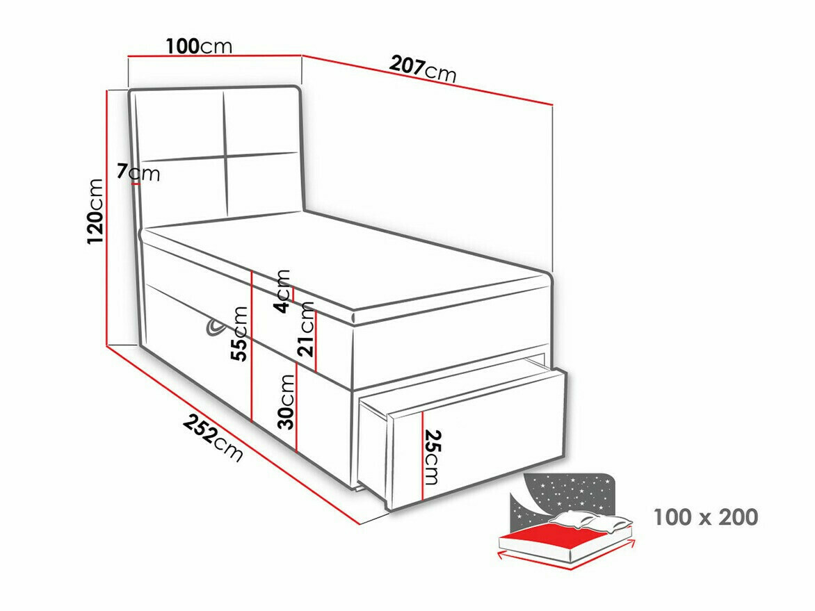 Boxspring krevet Eugene 100 (Muna 14)
