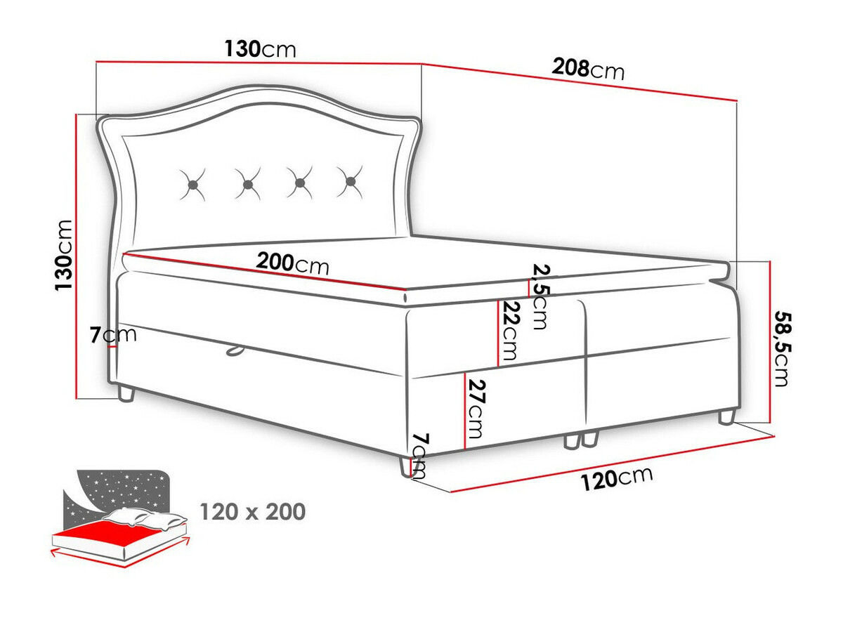 Boxspring krevet Oleum (Magic Velvet 2206)
