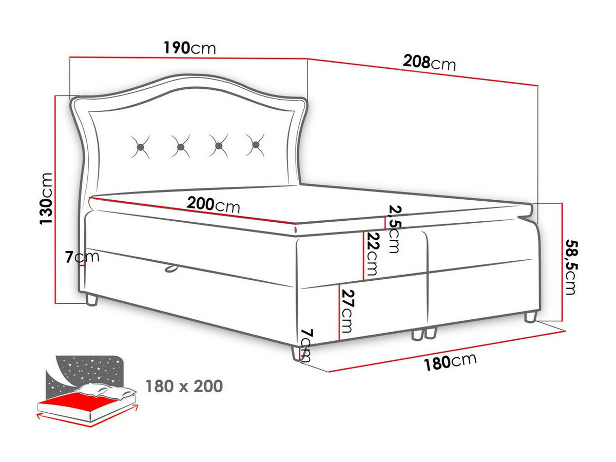 Boxspring krevet Oleum (Magic Velvet 2216)