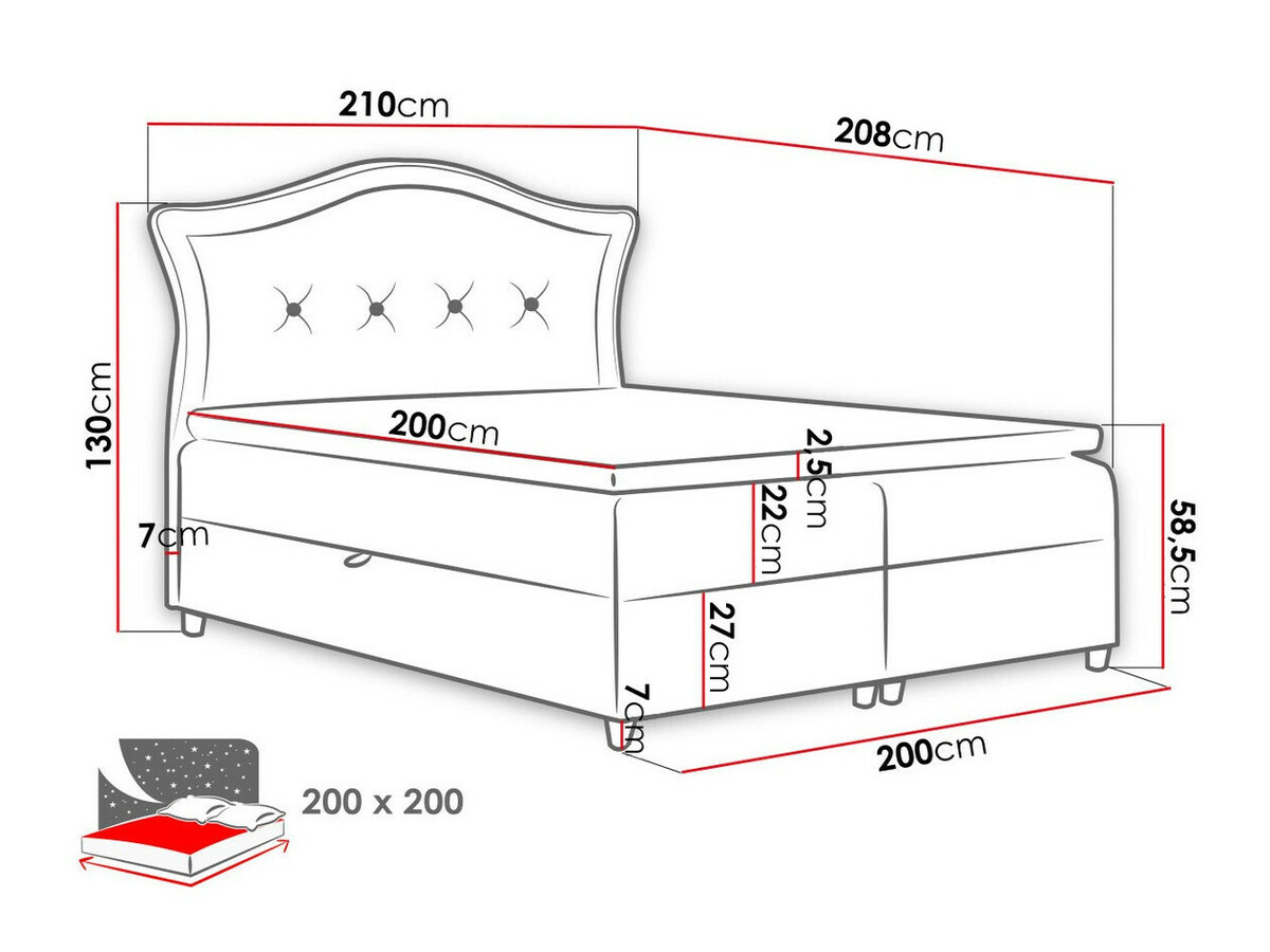 Boxspring krevet Oleum (Magic Velvet 2219)