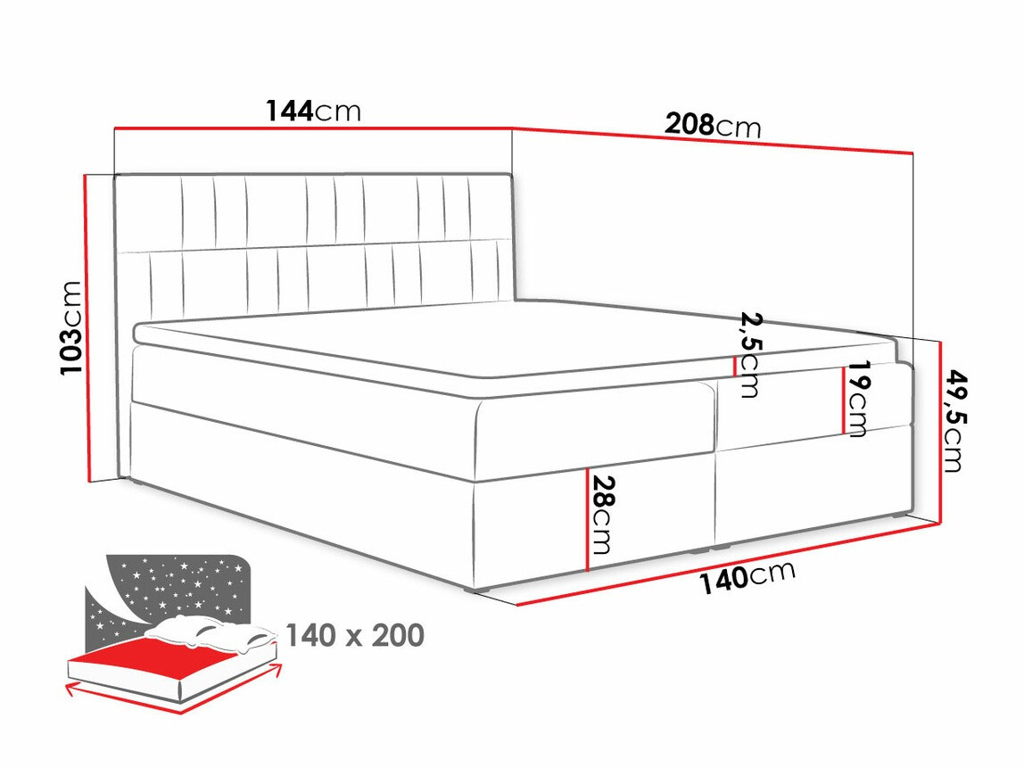 Boxspring krevet Pons (Kronos 02)
