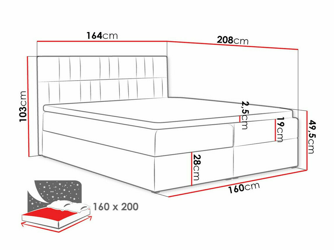 Boxspring krevet Pons (Kronos 09)