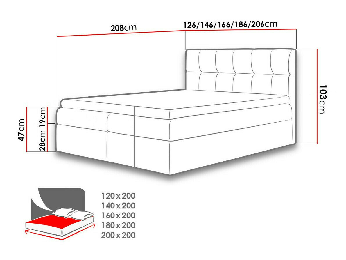 Boxspring krevet Aedes (Soft 017)