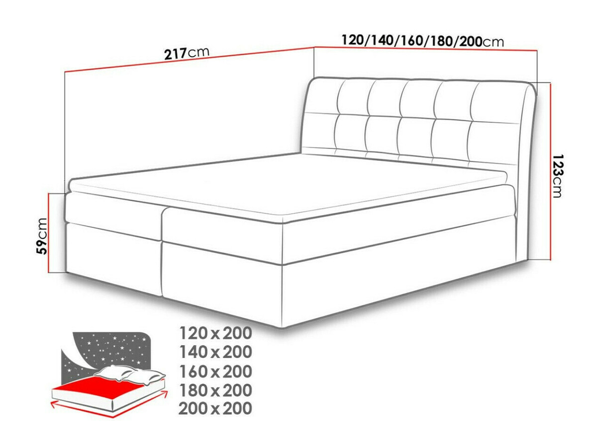 Boxspring krevet Campania (Soft 017)