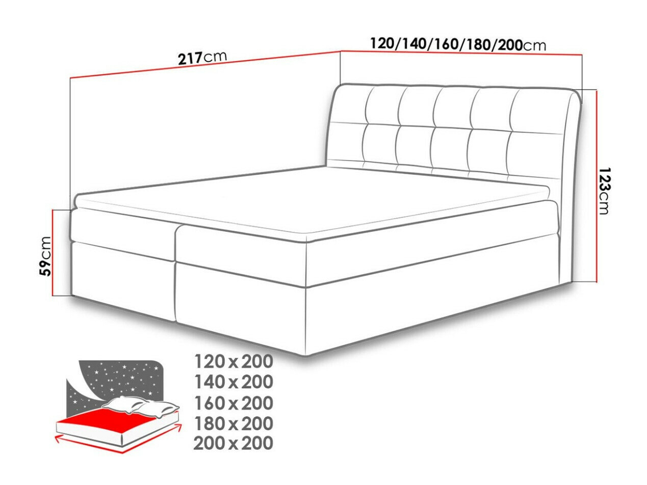 Boxspring krevet Campania (Soft 033)