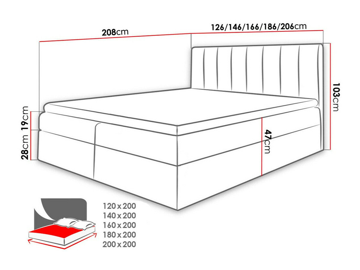 Boxspring krevet Culina (Soft 017 + Ikar 09)