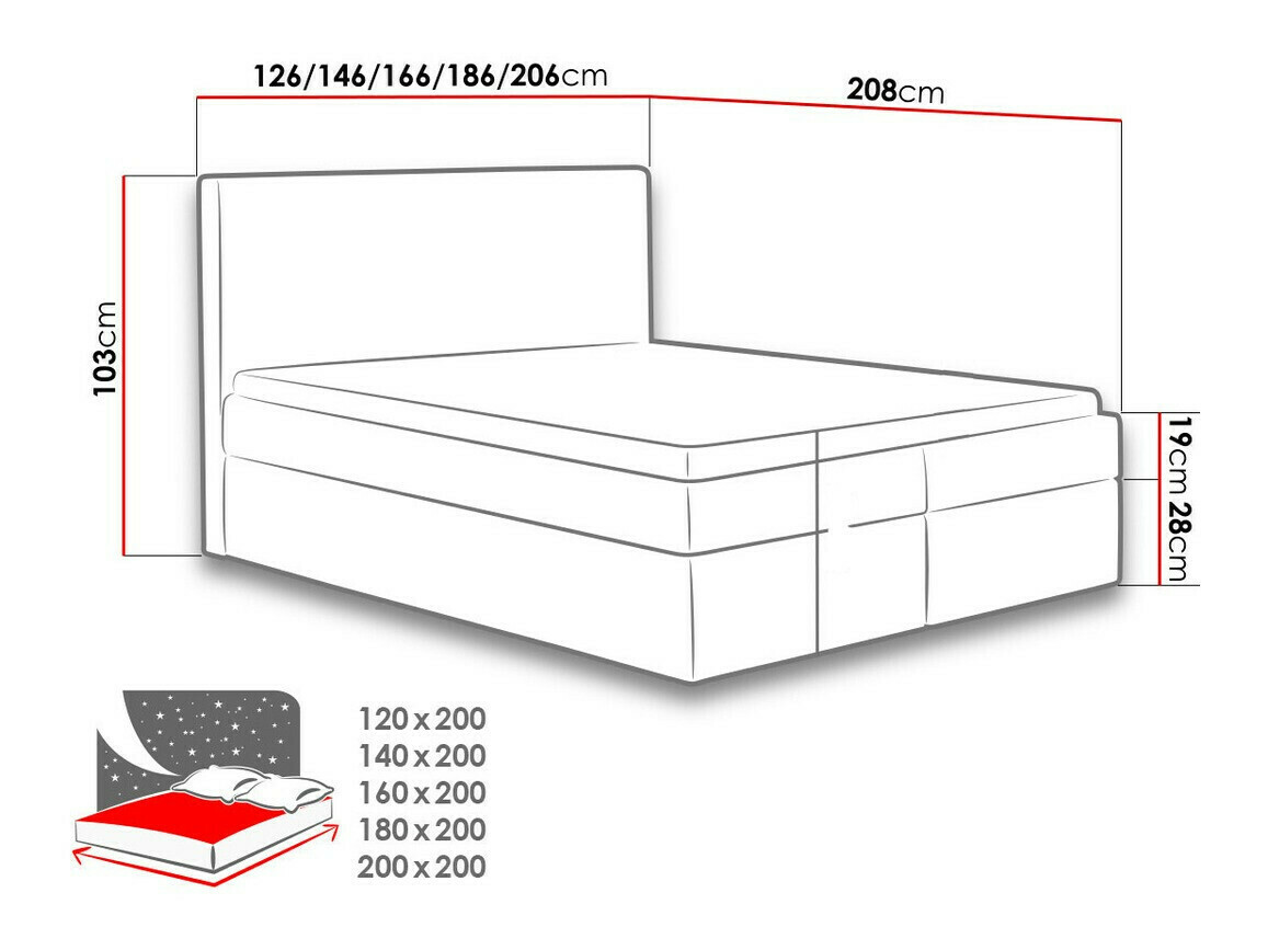 Boxspring krevet Nix (Velluto 7)