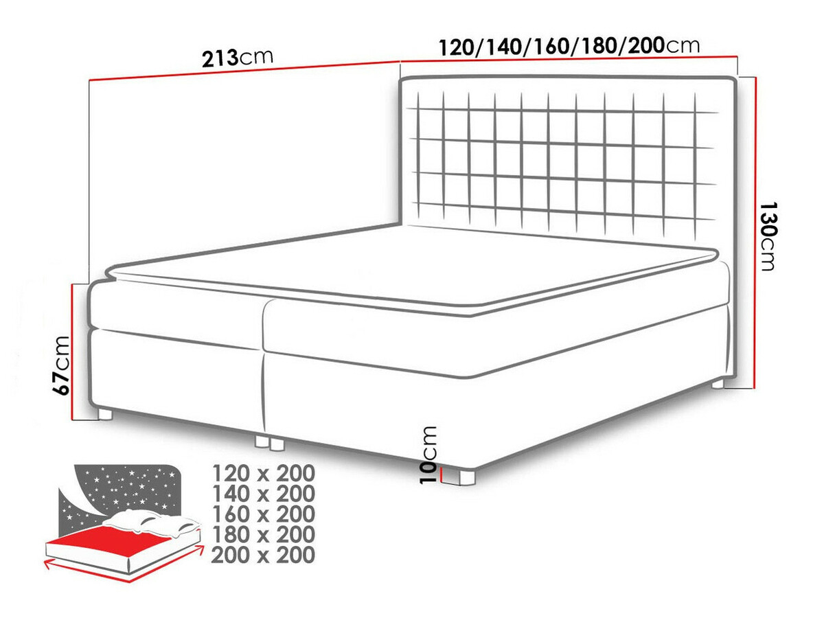 Boxspring krevet Panis (Manila 09)