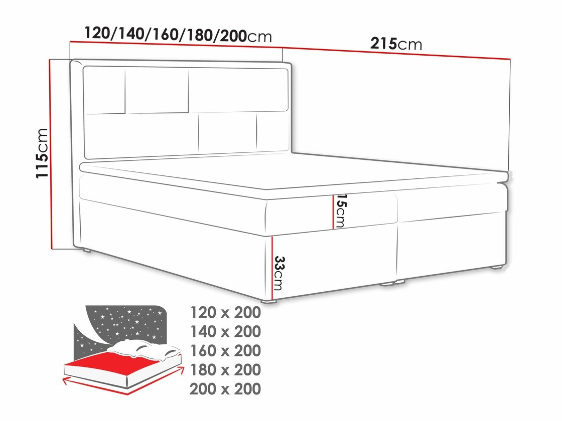 Boxspring krevet Pomona 115 (Victoria 14 867)