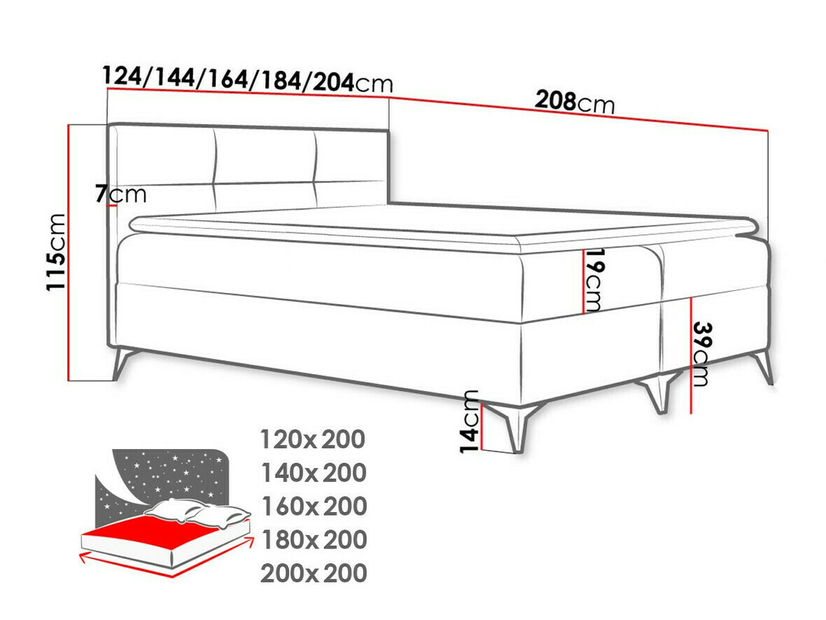 Boxspring krevet Harena (Soft 011)
