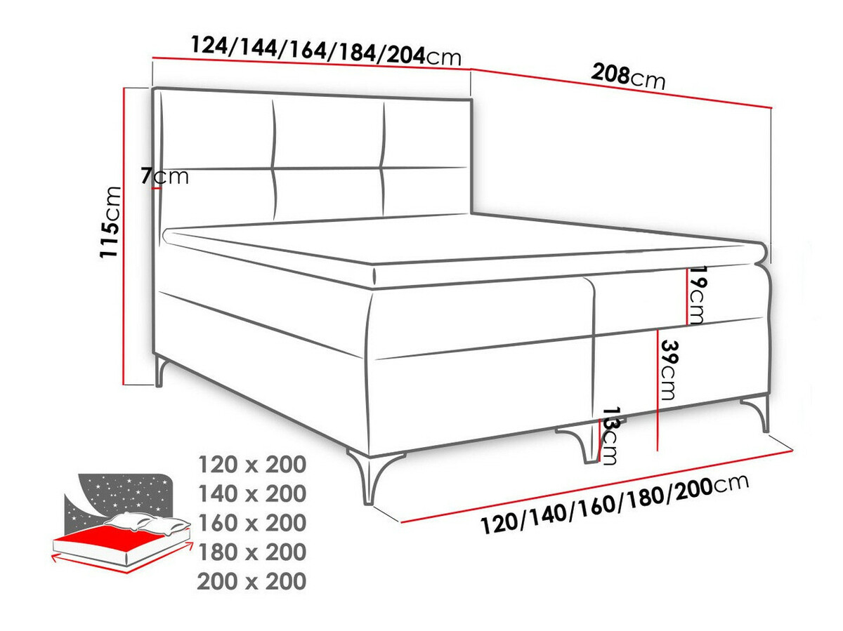 Boxspring krevet Mare (Magic Velvet 2260)