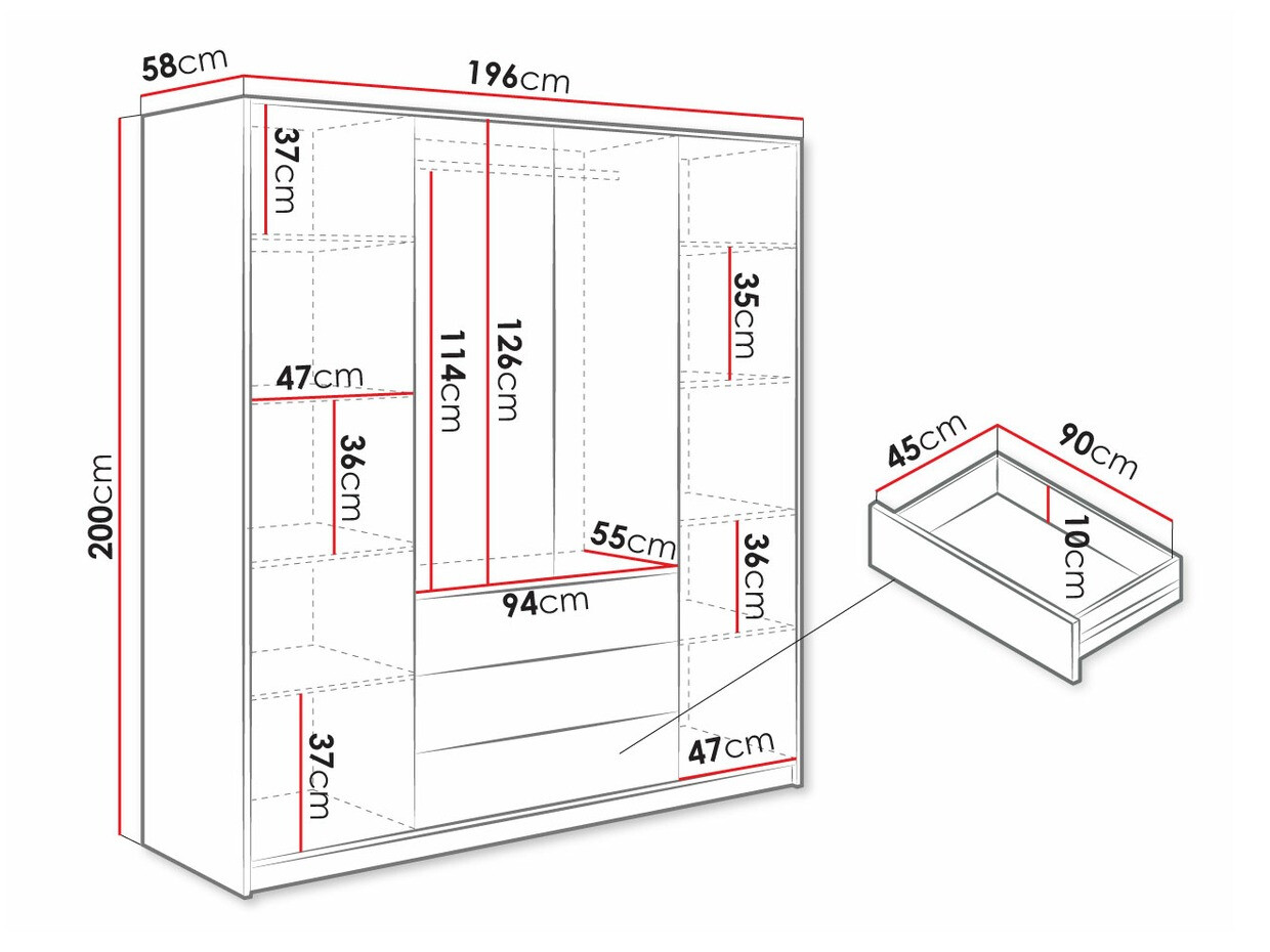 Ormar Honolulu 252 (Crna + Zlatna)