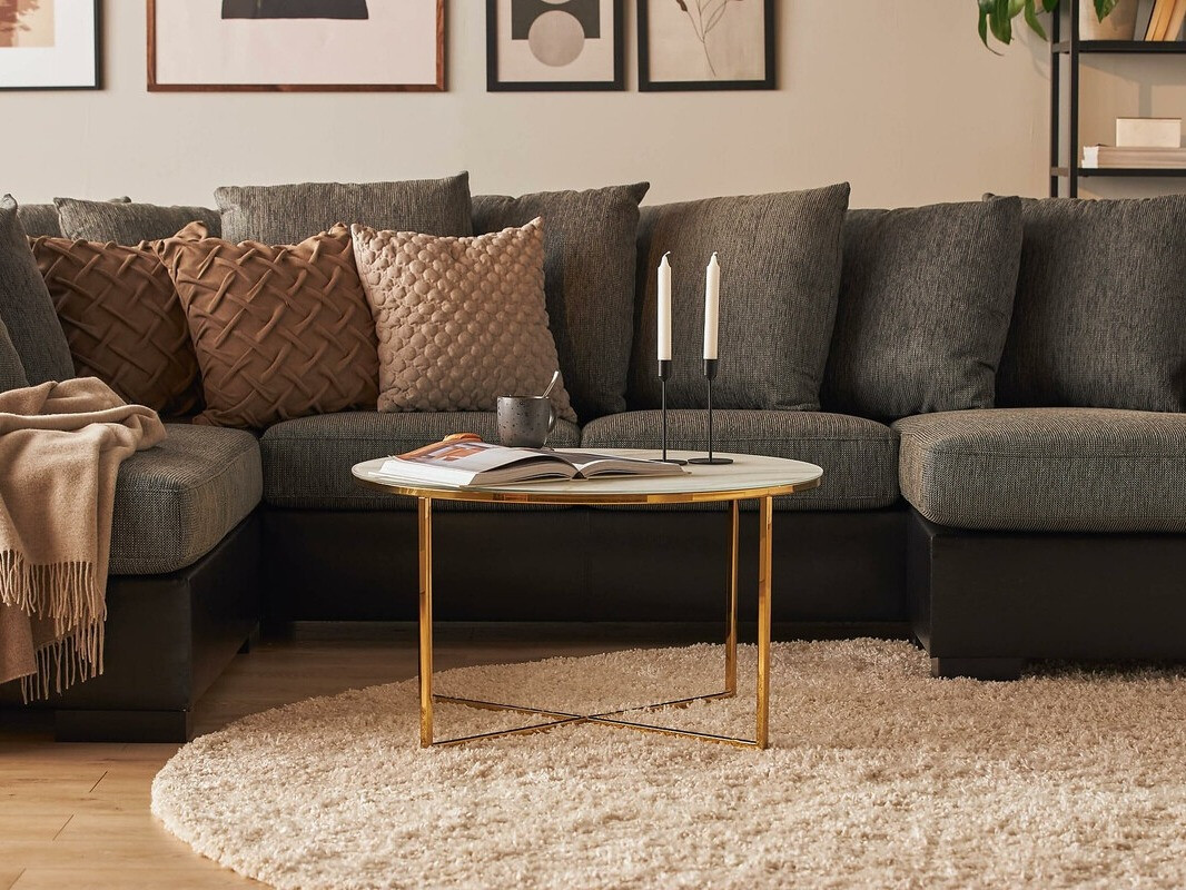 Stolić za kavu Concept 55 203 (Bijeli mramor + Zlatno)