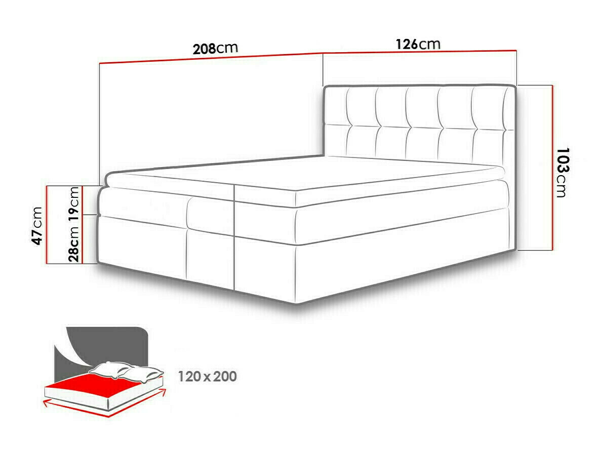 Boxspring krevet Aedes (Soft 017)