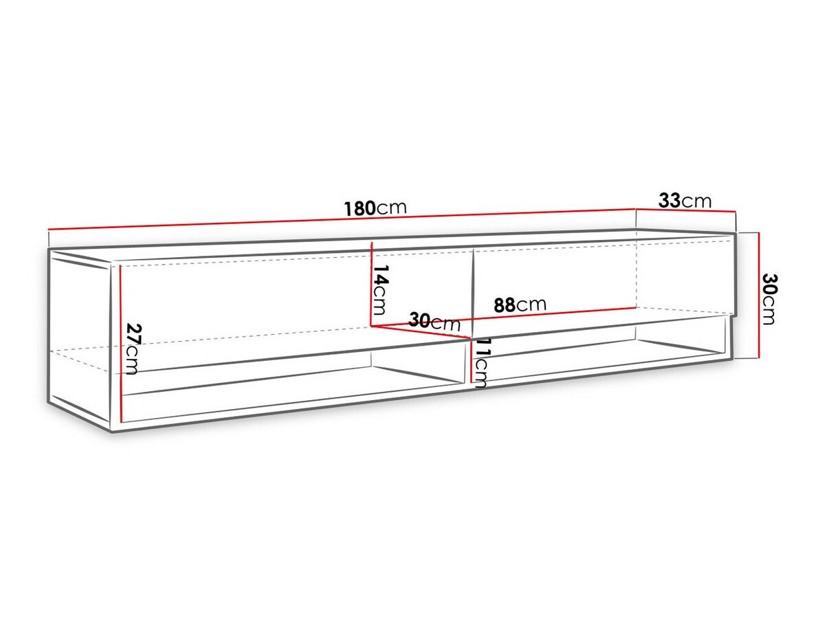 TV stol Sarasota 119 (Hrast Wotan + Sjajno bijela)