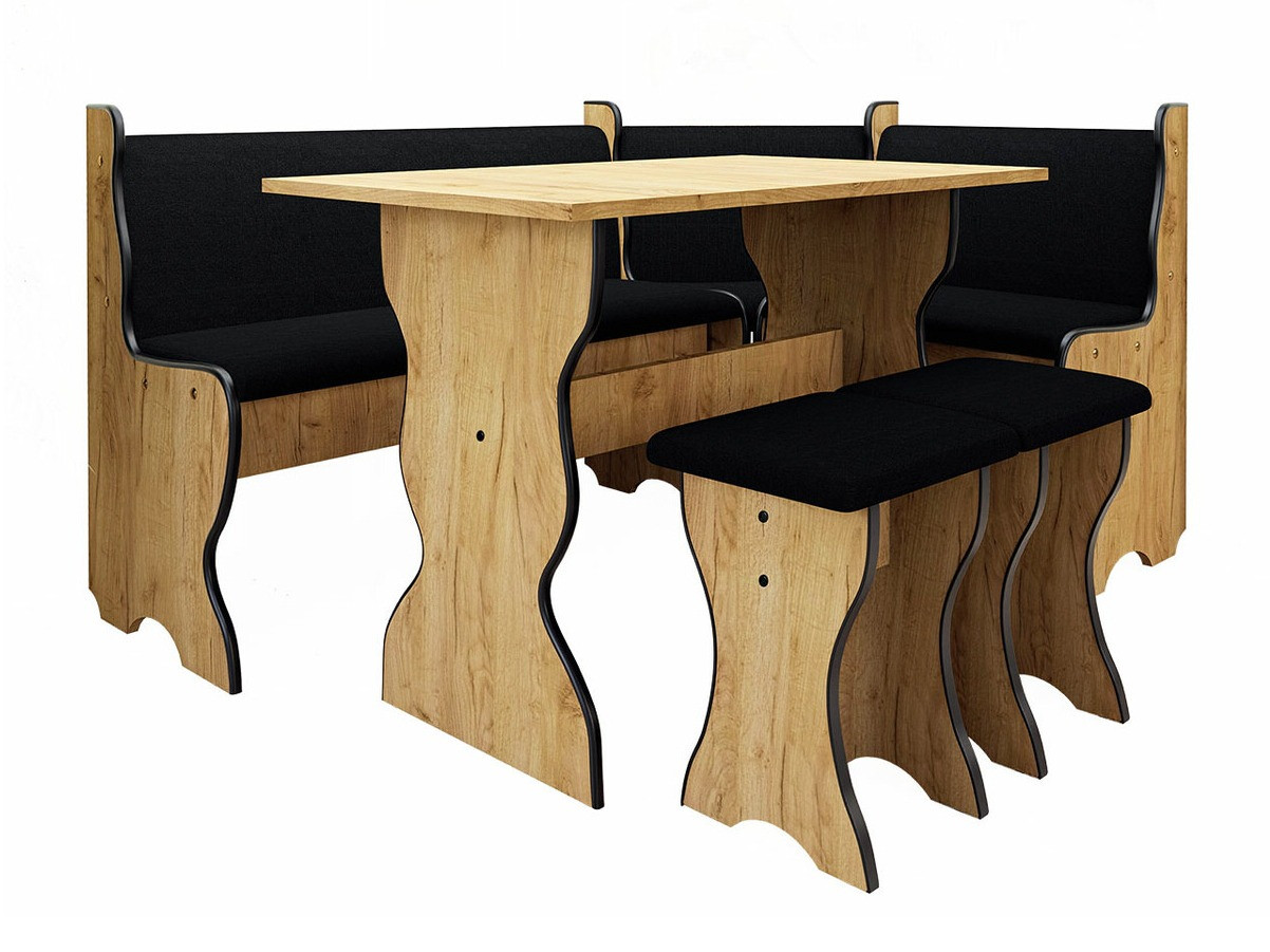 Kutni blagovaonski set Reading 100 (Obrt zlatni hrast + Hugo 100)