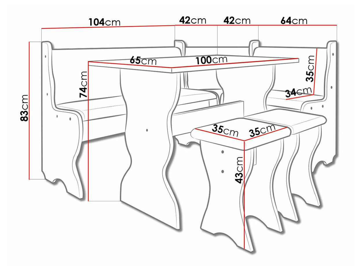 Kutni blagovaonski set Reading 100 (Zlatni hrast Craft + Hugo 100)