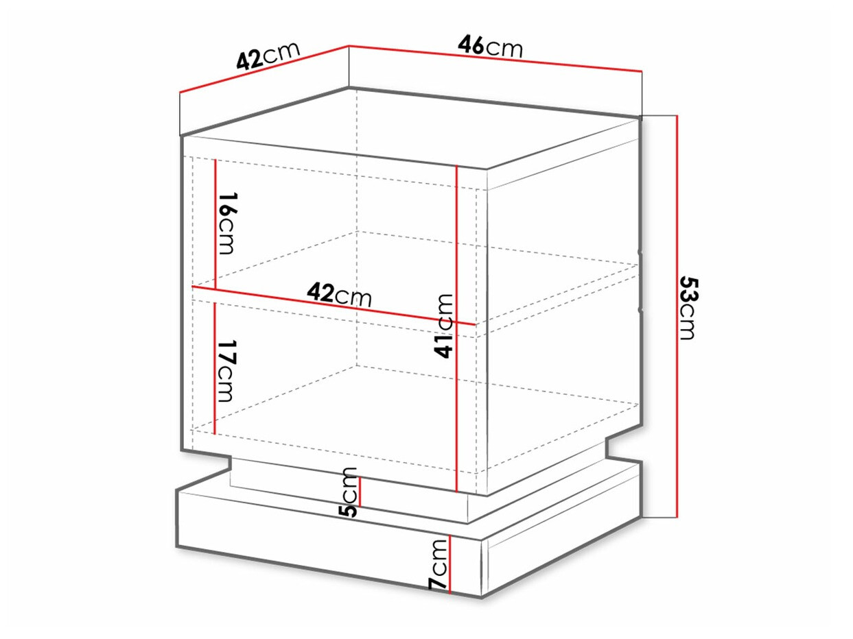 Set noćnih ormarića Linar (Bijela + Sjajno bijela)