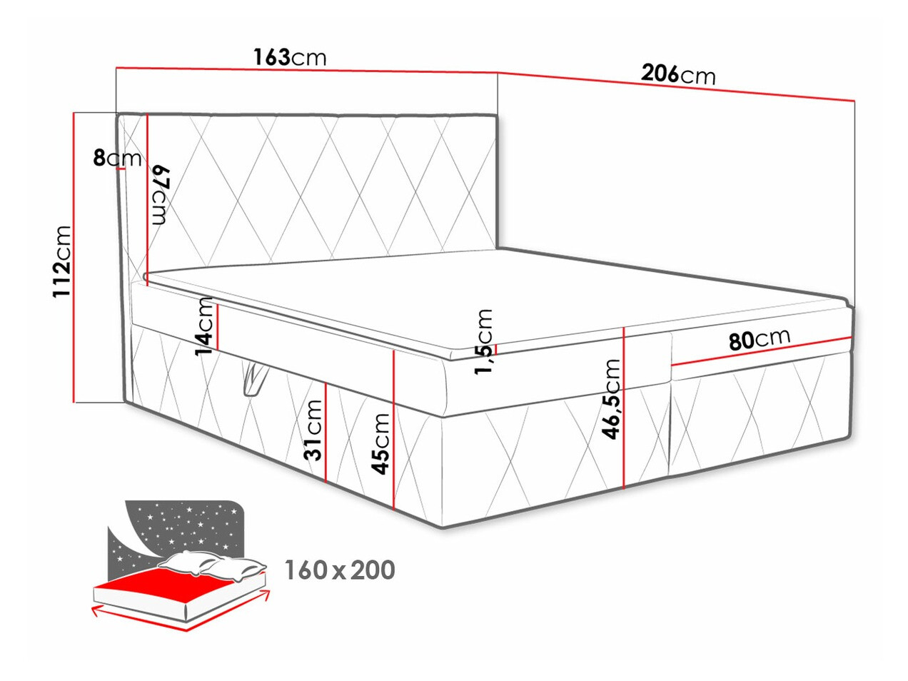 Boxspring krevet Comfivo Avis (Magic Velvet 2217)