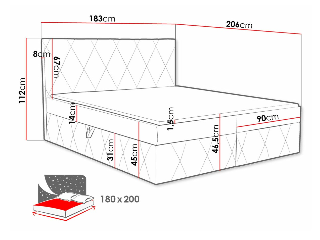 Boxspring krevet Comfivo Avis (Magic Velvet 2299)