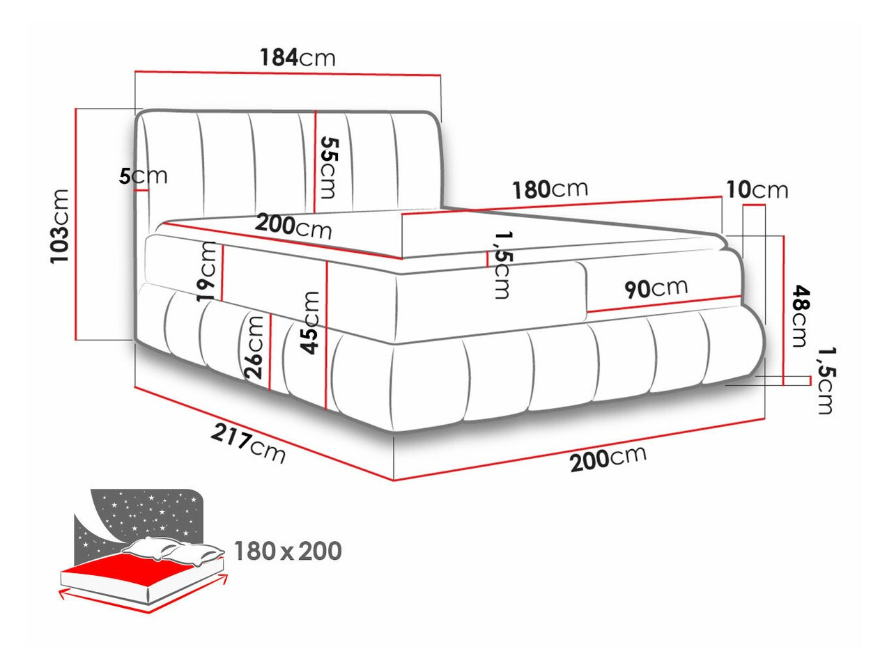 Boxspring krevet Cursus (Kronos 09)