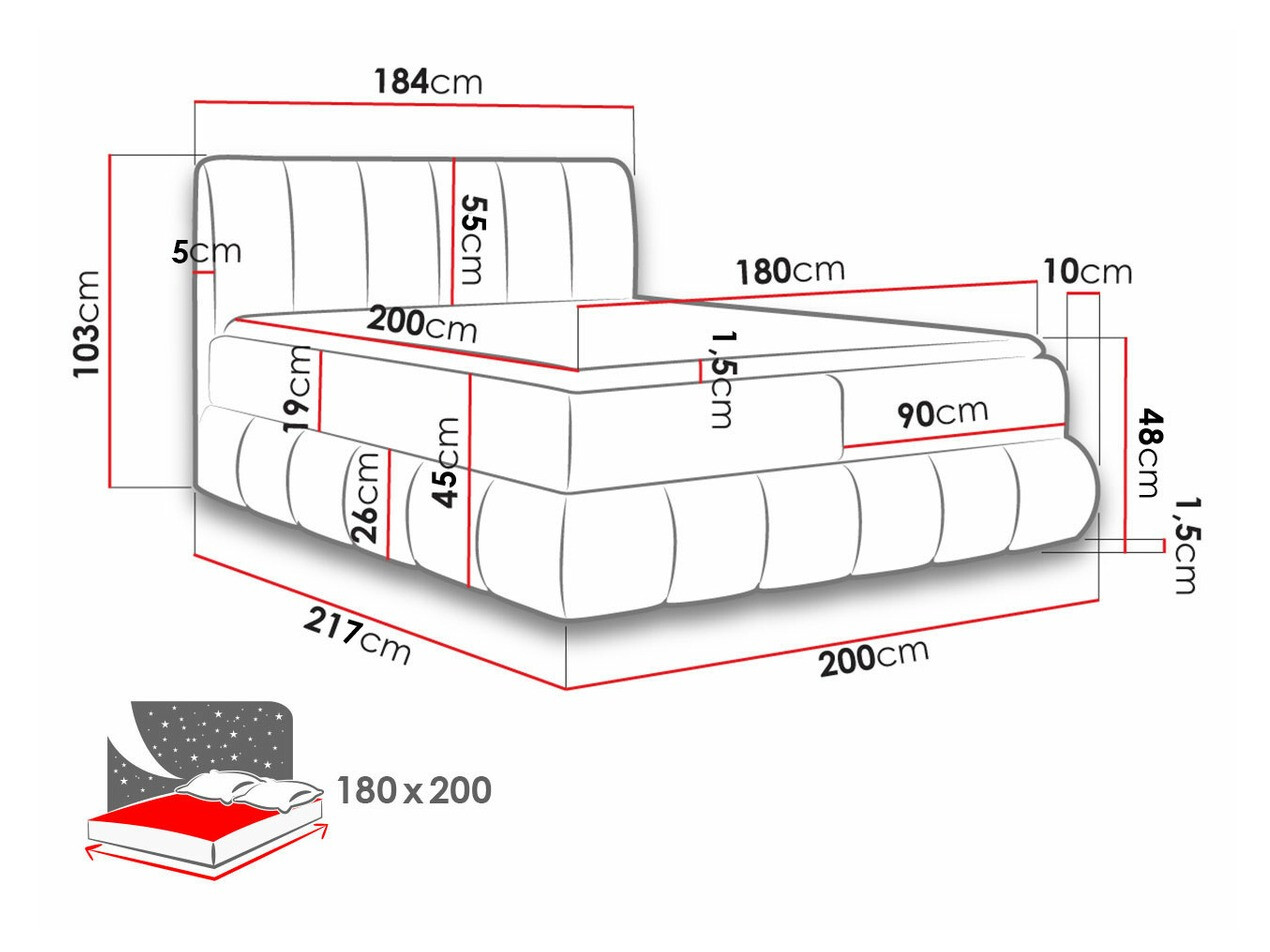 Boxspring krevet Cursus (Kronos 22)