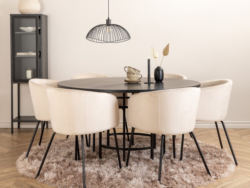 Blagovaonski set Dallas 2378 (Crna + Krem)