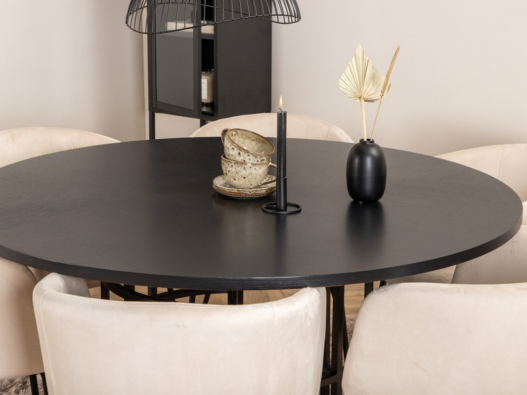 Blagovaonski set Dallas 2378 (Crna + Krem)