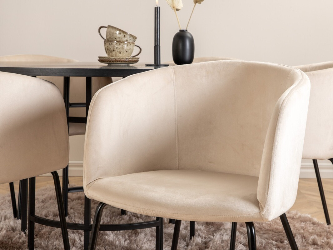 Blagovaonski set Dallas 2378 (Crna + Krem)