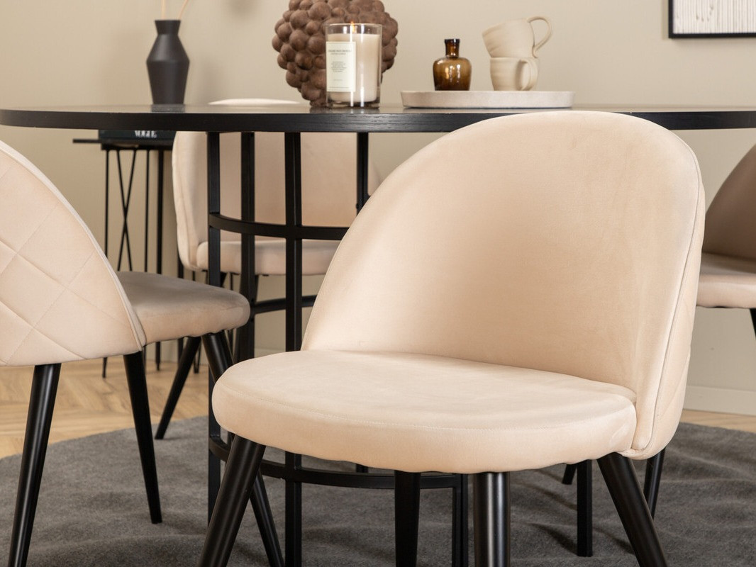 Blagovaonski set Dallas 2386 (Crna + Krem)