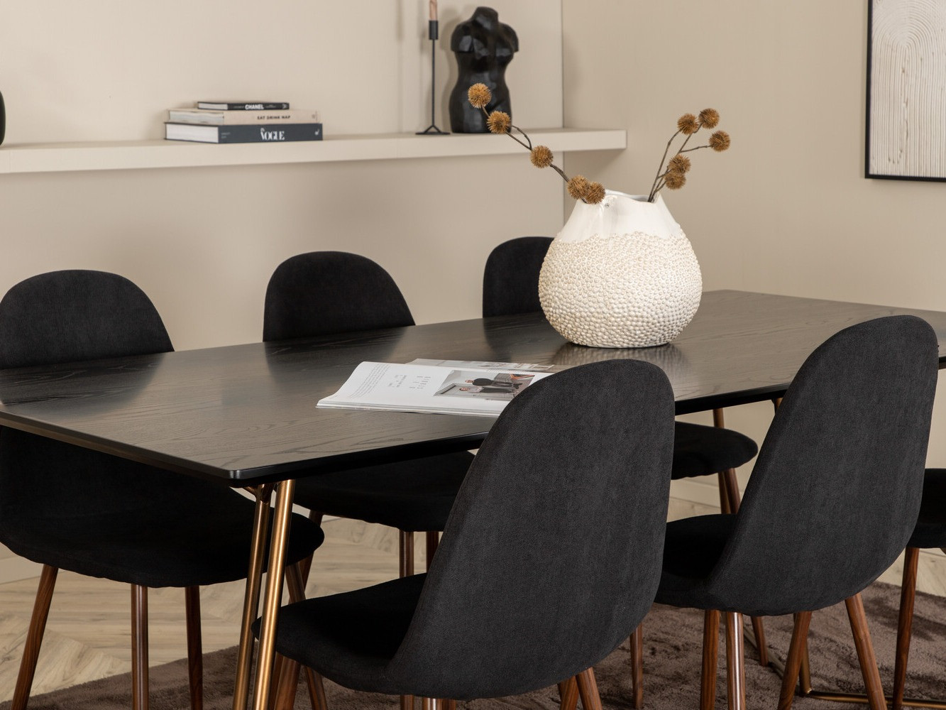 Blagovaonski set Dallas 2713 (Crna + Orah)