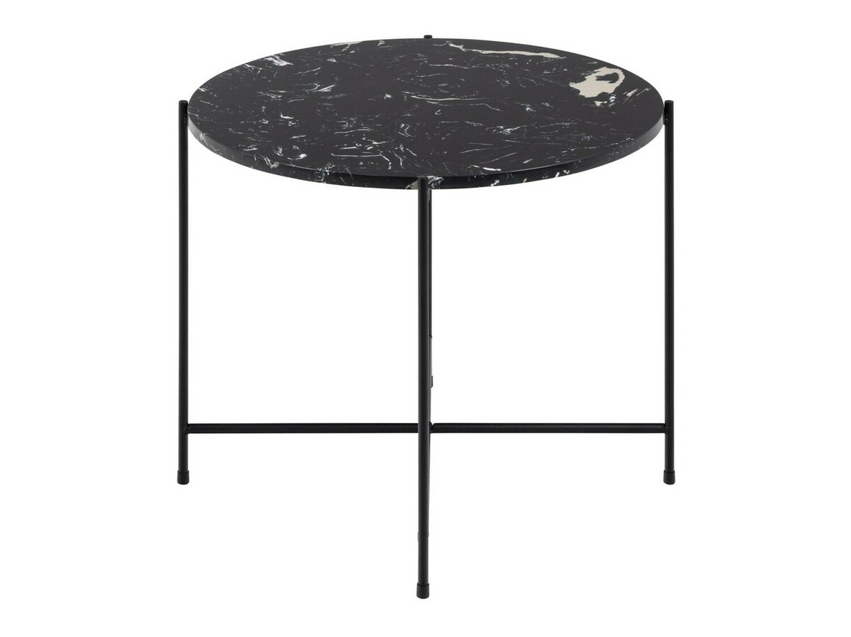 Pomoćni stolić Norsica 608 (Crni mramor + Crna)