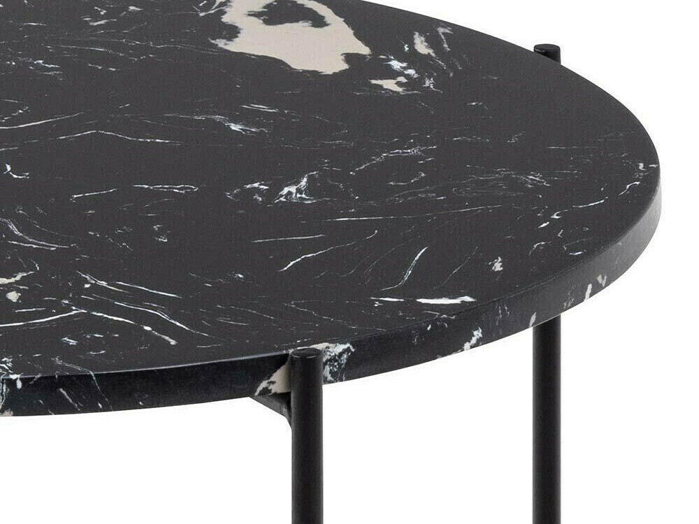 Pomoćni stolić Norsica 608 (Crni mramor + Crna)