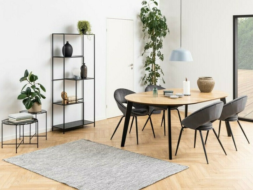 Pomoćni stolić Norsica 608 (Crni mramor + Crna)