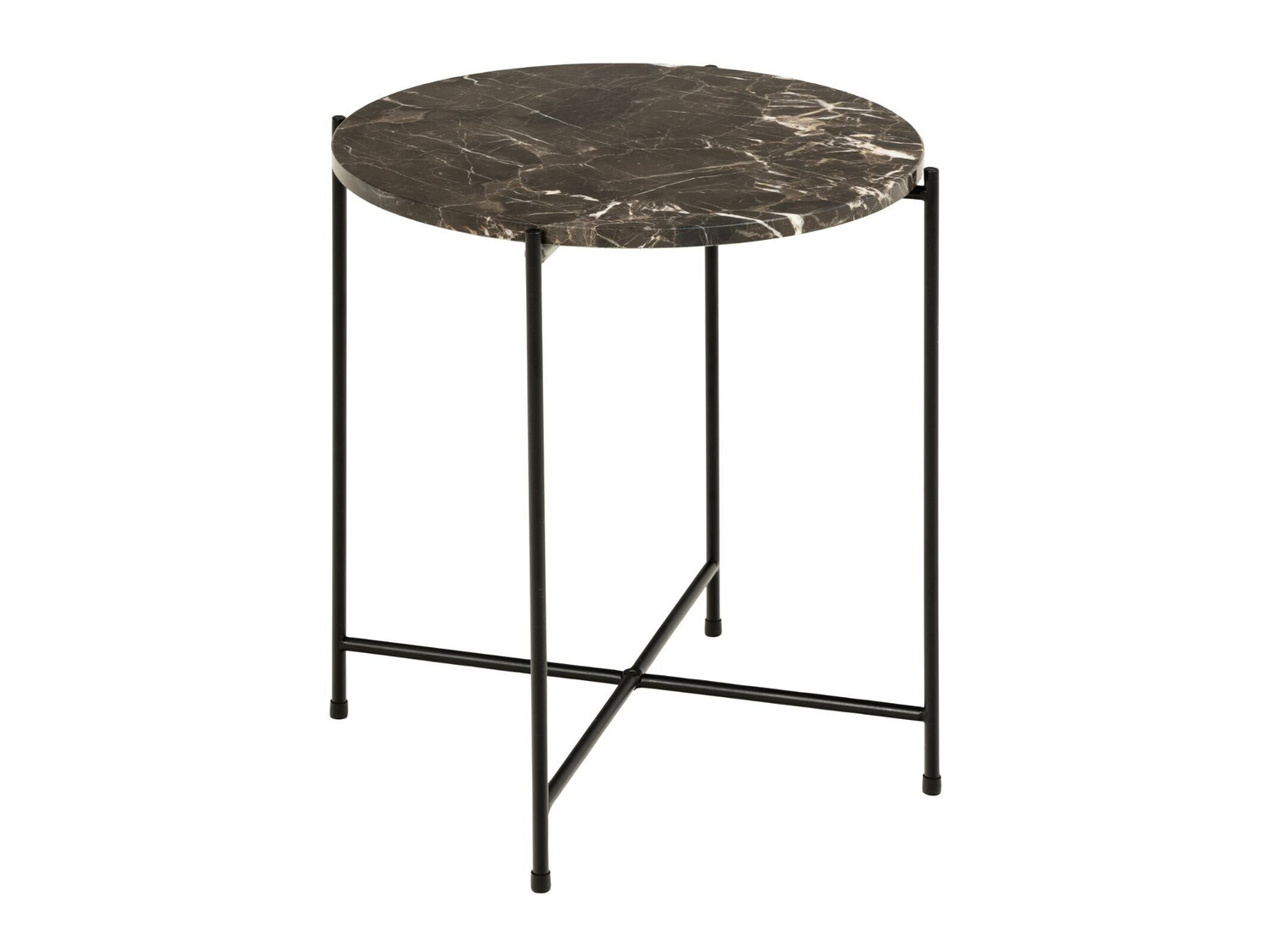 Pomoćni stolić Norsica 609 (Smeđi mramor + Crna)
