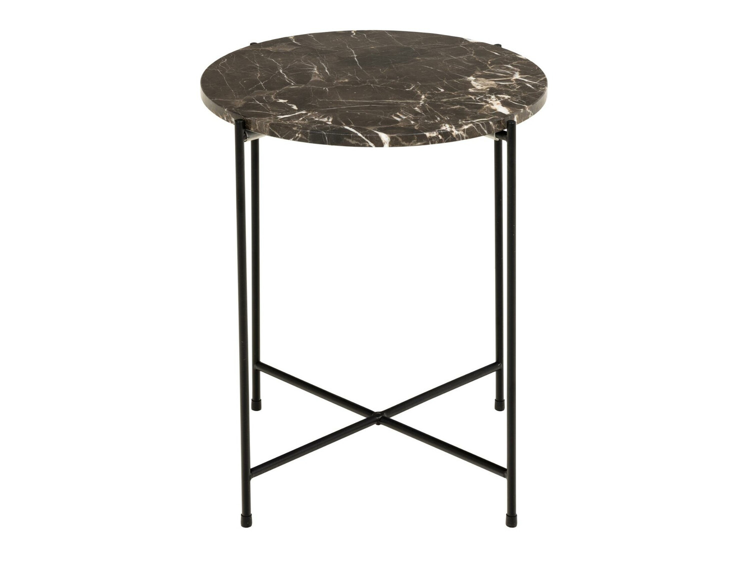 Pomoćni stolić Norsica 609 (Smeđi mramor + Crna)