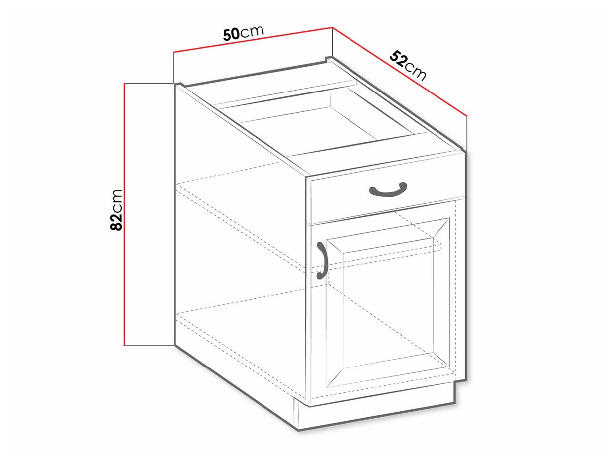 Modularni ormarić s ladicom i vratima Retro Grey 105
