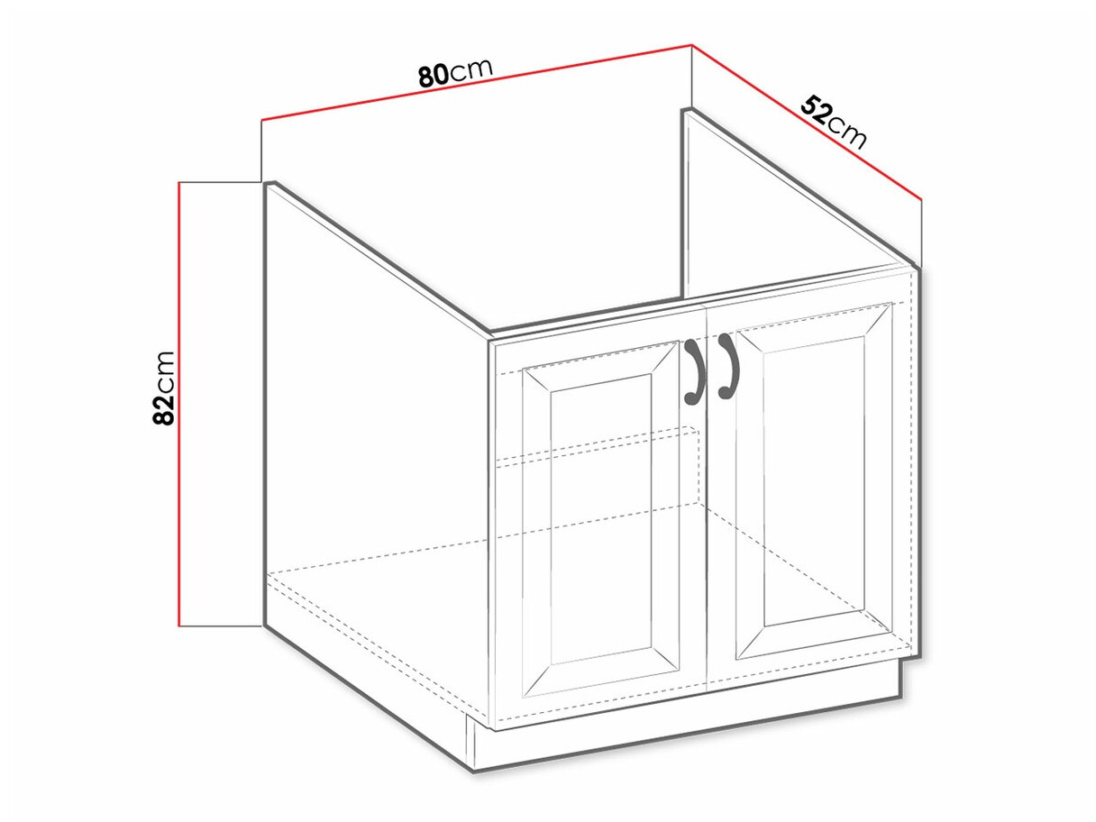 Modularni ormarić za sudoper s vratima Retro Grey 121