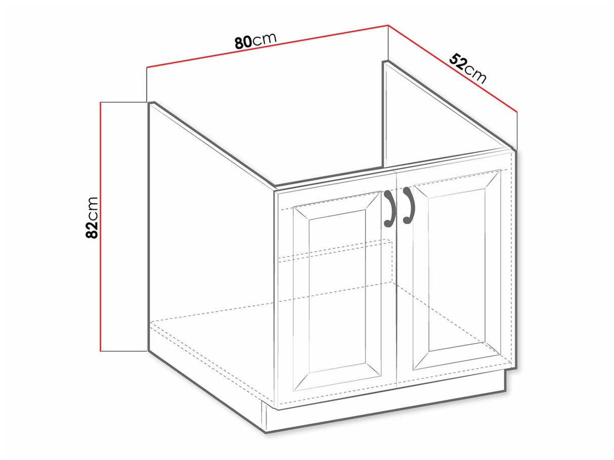 Modularni ormarić za sudoper s vratima Retro White 121