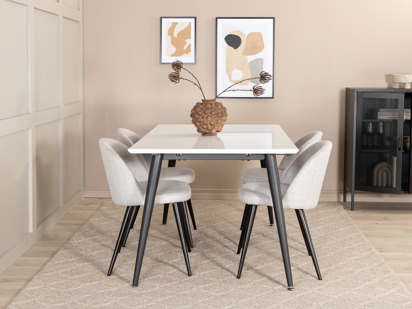 Blagovaonski set Dallas 2731 (Svijetlo siva + Crna)